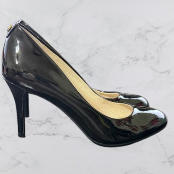 Michael Kors Cynthia Black Patent Leather High Heels Pump Size 4.5 - Picture 5 of 10